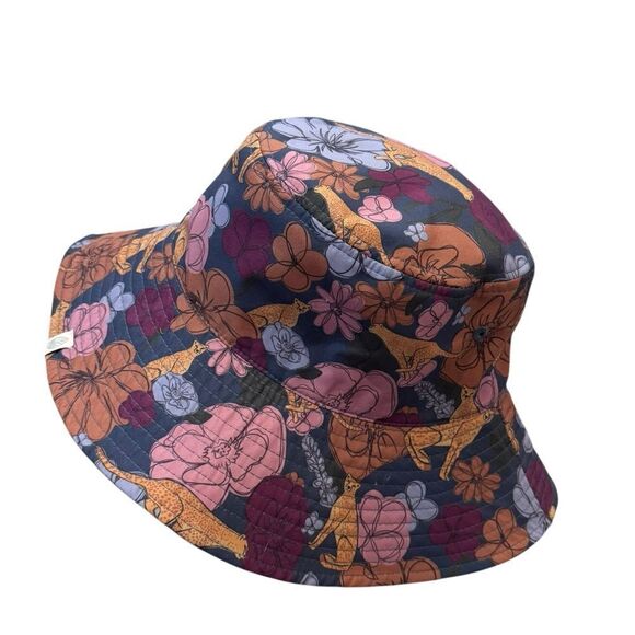 Quagga Green Label Floral Cheetah Wide Brim Bucket Hat - Picture 1 of 6